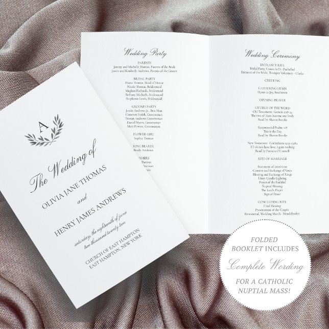 Programa de Boda Doble Elegante Olivia Plateado (Subido por el creador)