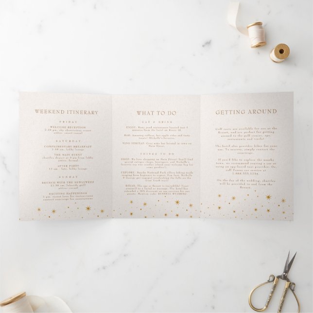 Programa de Boda Doble Estrella Celestial Vintage  (Interior)