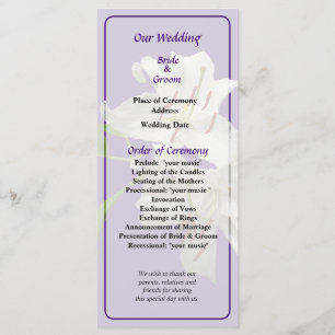 Programa de Boda Dos Lirios Blancos