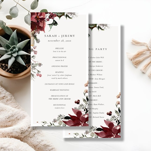 Programa de Boda Dusky Warm Winter Festive Foliage (Subido por el creador)