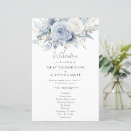 Programa de Boda Dusty Blue Florals