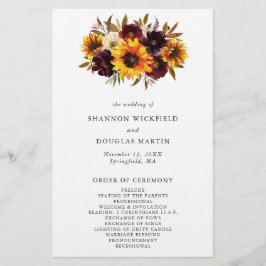 Programa de Boda Económico de Girasoles de Otoño R