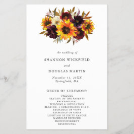 Programa de Boda Económico de Girasoles de Otoño R