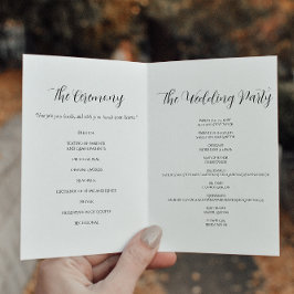 Programa de Boda Elegante Blanco y Negro