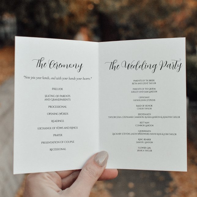 Programa de Boda Elegante Blanco y Negro (Subido por el creador)