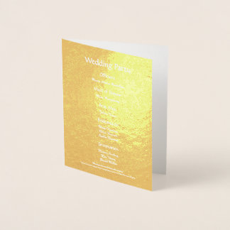 Programa de Boda Elegante con Hoja de Oro Minimali
