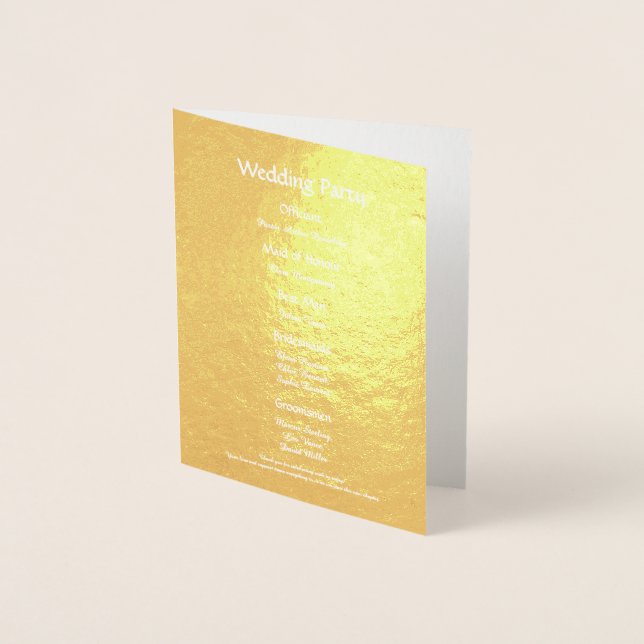 Programa de Boda Elegante con Hoja de Oro Minimali (Anverso)