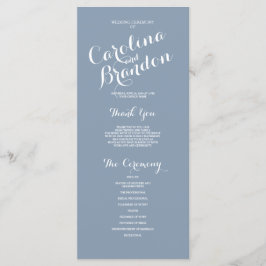 Programa de Boda Elegante con Letra Clásica Azul P