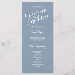 Programa de Boda Elegante con Letra Clásica Azul P