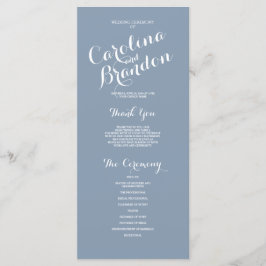 Programa de Boda Elegante con Letra Clásica Azul P