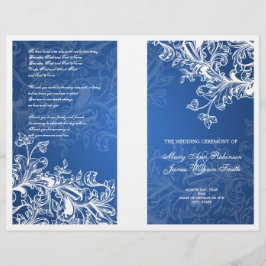 Programa de Boda Elegante con Remolinos Azules Vin