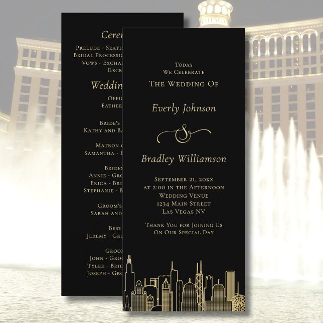 Programa de Boda Elegante con Silueta de Las Vegas (Subido por el creador)
