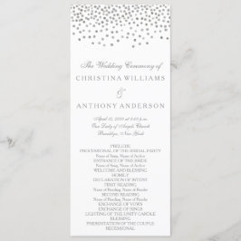 Programa de Boda Elegante Confetti Plateado