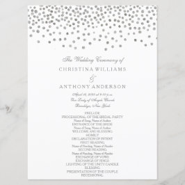 Programa de Boda Elegante Confetti Plateado
