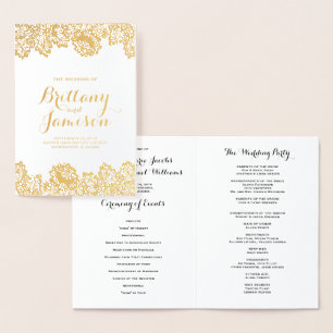 Programa de Boda Elegante de Relieve metalizado do