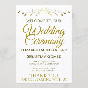 Programa de Boda Elegante de Relieve metalizado Fa
