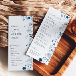 Programa de Boda Elegante Flor Silvestre Boho Azul