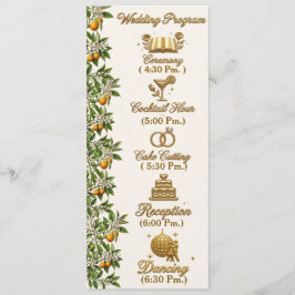 Programa de Boda Elegante Florida Orange Blossom G