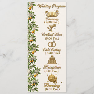 Programa de Boda Elegante Florida Orange Blossom G