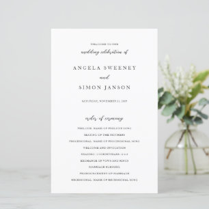 Programa de Boda Elegante Moderno Neutral