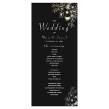 Programa de Boda Elegante Negro y Dorado