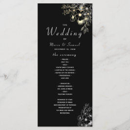 Programa de Boda Elegante Negro y Dorado