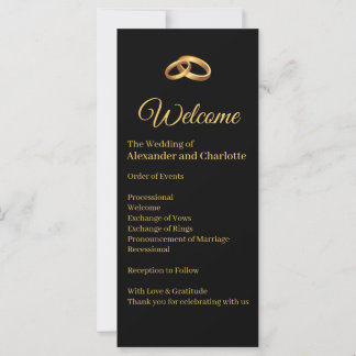 Programa de Boda Elegante Oro Negro