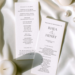 Programa de boda elegante para ceremonia y recepci