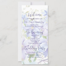 Programa de Boda Elegante Periwinkle Clematis