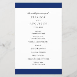 Programa de Boda Elegante y Económico de Azul Mari