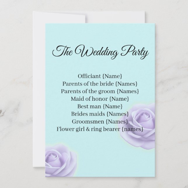 Programa de Boda Elegante y Guía de la Fiesta de B (Anverso)