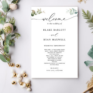 Programa de Boda Elegante y Minimal de Verdor