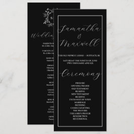 Programa de Boda Elegante y Negro de Lujo