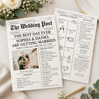 Programa de Boda en Abanico de Periódico Cronologí