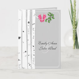 Programa de Boda en Árbol de Aves de Amor Vintage