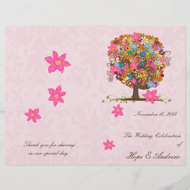 Programa de Boda en Árbol de Flores (Anverso)