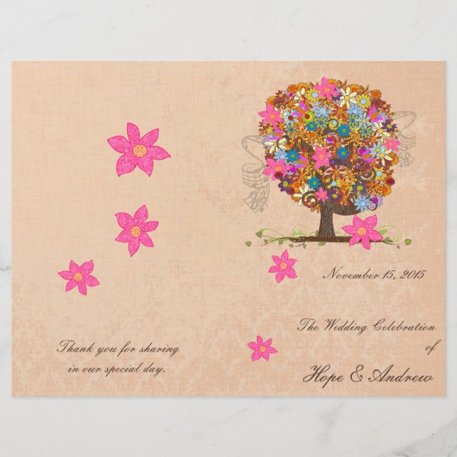 Programa de Boda en Árbol de Flores (Anverso)