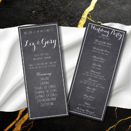 Programa de Boda en Chalkboard Moderno