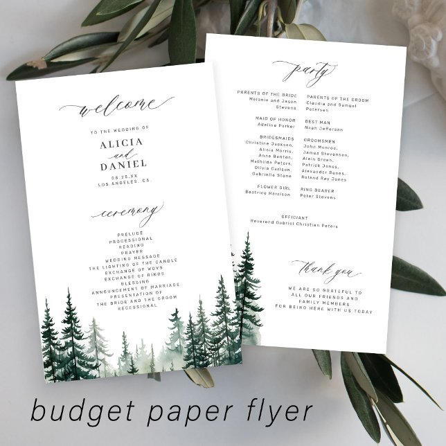 Programa de boda en destino en un bosque de pinos  (Subido por el creador)