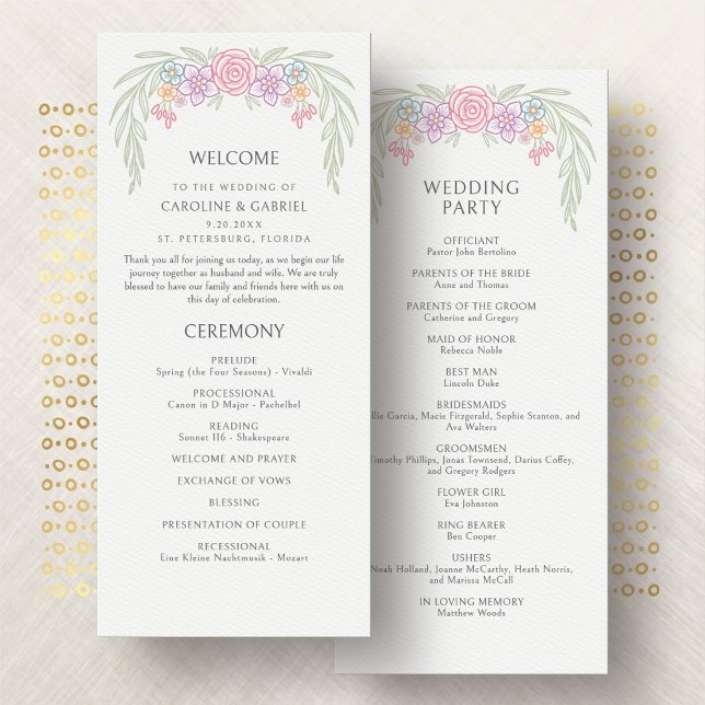 Programa de Boda en el Jardín de Flores Silvestres (Subido por el creador)