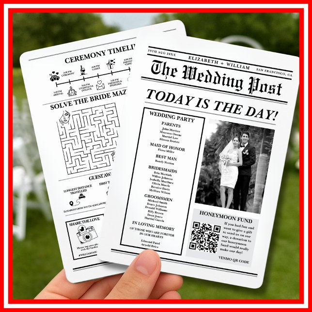 Programa de Boda en Formato de Periódico Único Mod (Subido por el creador)