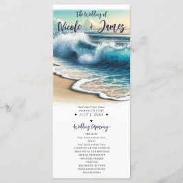 Programa de Boda en la Playa Costera con Olas del