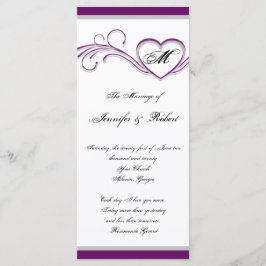 Programa de Boda en Monograma Morado y Plateado de