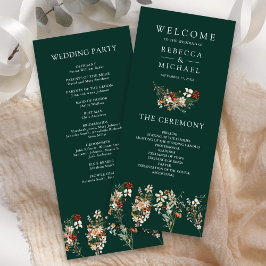 Programa de Boda Esmeralda de Flor Silvestre de Te
