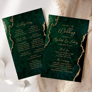 Programa de Boda Esmeralda Verde Oro Ágata
