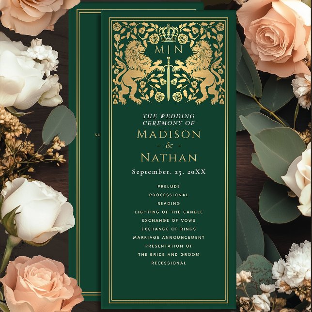 Programa de Boda Espada Real Verde Medieval del Le (Subido por el creador)