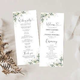 Programa de Boda Eucalyptus Gold Floral Greenery