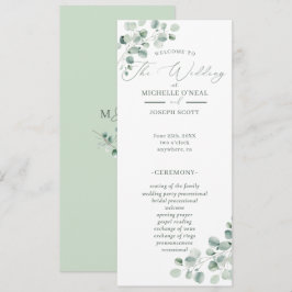 Programa de Boda Eucalyptus Sage Green Watercolor