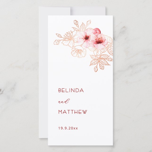 Programa de Boda Flor de Cerezo Artística (Anverso)