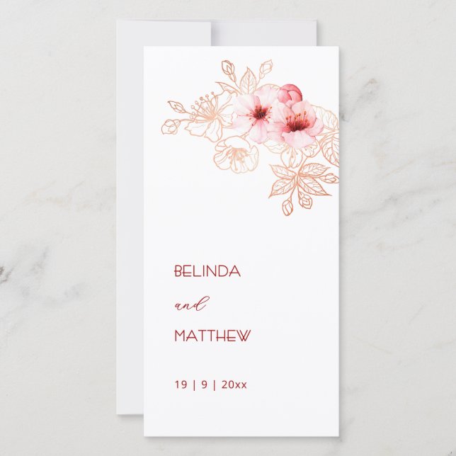 Programa de Boda Flor de Cerezo Artística (Anverso)
